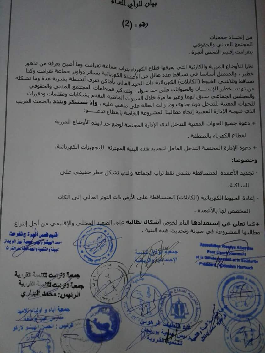  منظمات المجتمع المدني والحقوقي باقليم الفحص أنجرة تختار التصعيد في ظل تجاهل شكاياتها