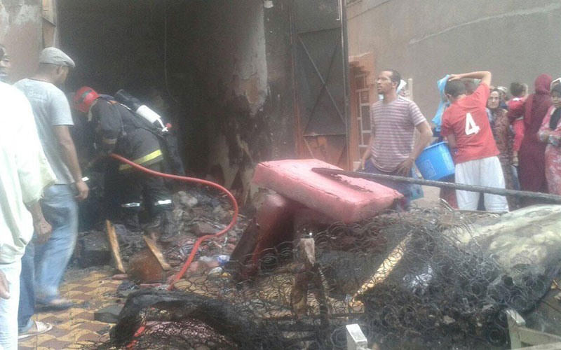  بالصور.. اندلاع حريق في محل للأفرشة بسبب تماس كهربائي بورزازات