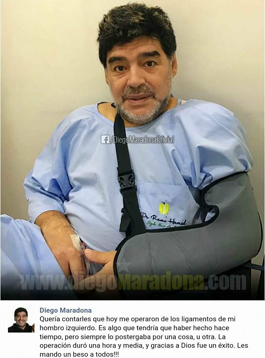  العنوان: أسطورة كرة القدم الأرجنتينية يقوم بعملية جراحية ناجحة