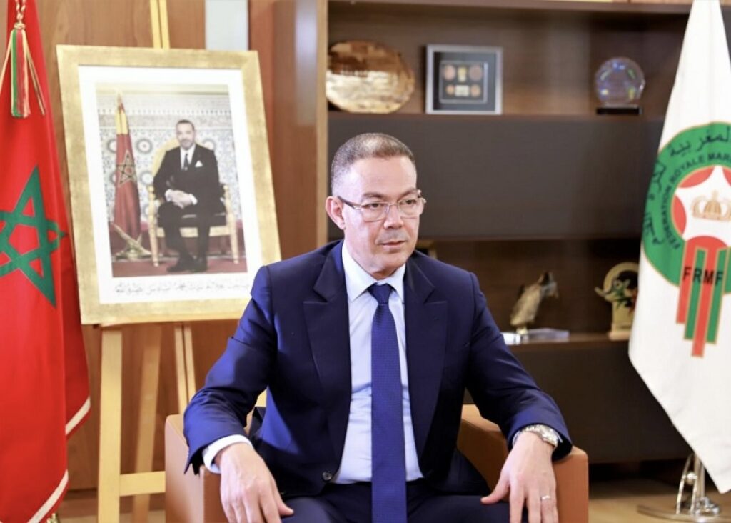 فوزي لقجع رئيس الجامعة الملكية المغربية لكرة القدم