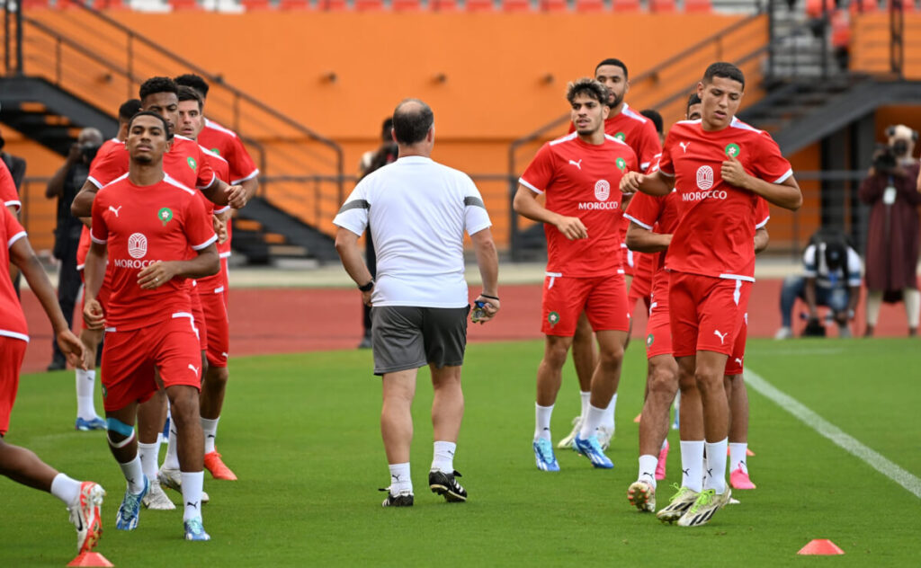حصة تدريبية للمنتخب الوطني المغربي