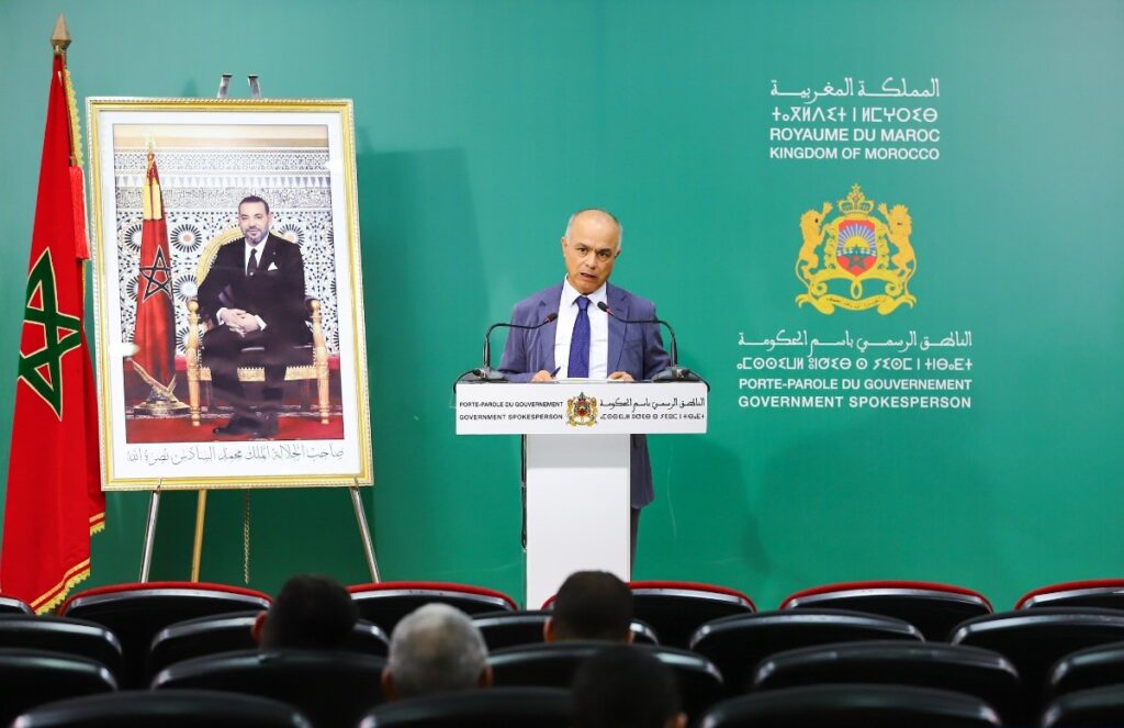 وزير التربية الوطنية والتعليم الأولي والرياضة شكيب بنموسى خلال اللقاء الصحفي للناطق الرسمي باسم الحكومة، عقب الاجتماع الأسبوعي لمجلس الحكومة