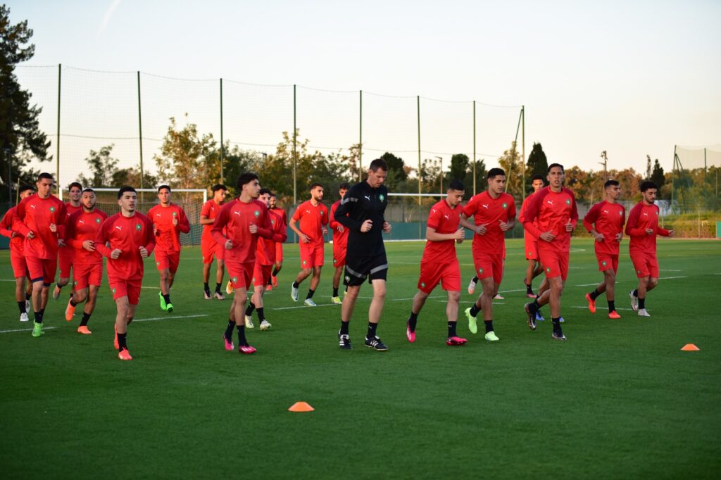 من تداريب المنتخب الوطني المغربي الأولمبي بمركز المعمورة