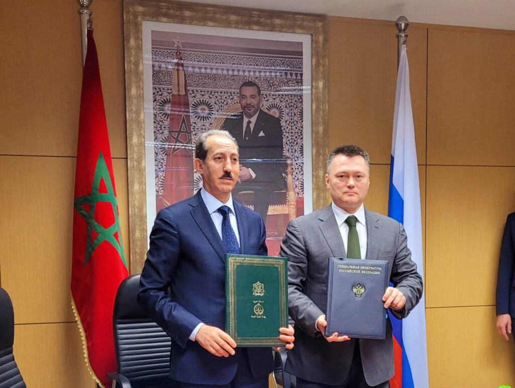 التوقيع على مذكرة تفاهم بين رئاسة النيابة العامة بالمغرب ونظيرتها الروسية