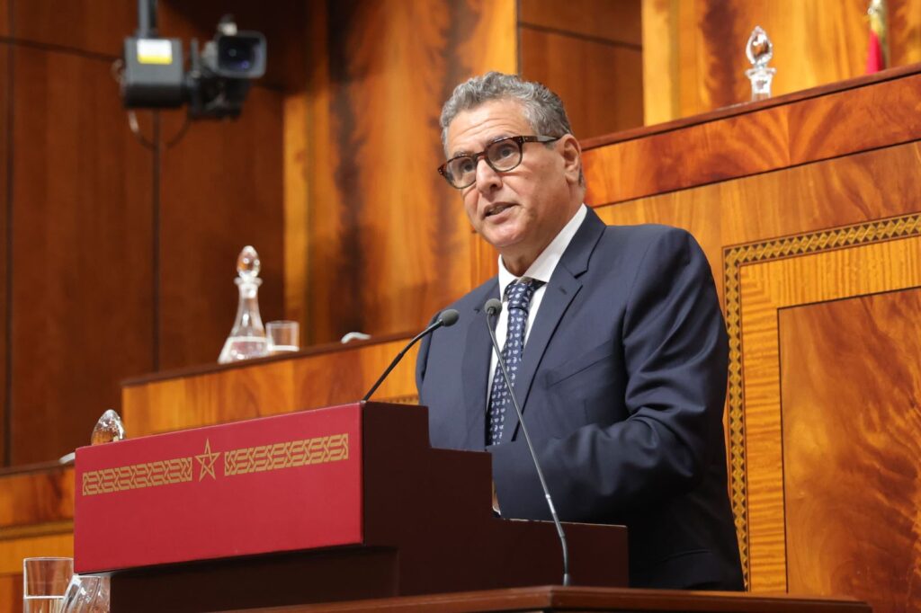 عزيز أخنوش رئيس الحكومة في جلسة الأسئلة الشفهية الشهرية بمجلس النواب