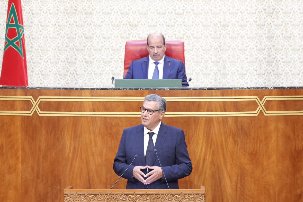 عزيز أخنوش رئيس الحكومة بمجلس المستشارين