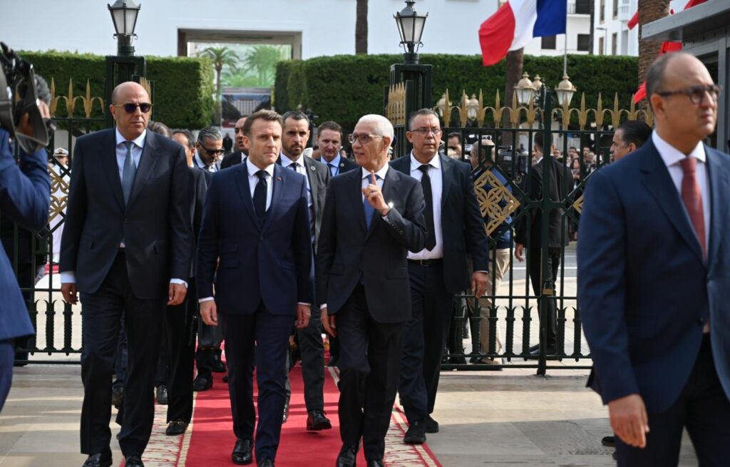 الرئيس الفرنسي ورئيسي غرفتي البرلمان المغربي
