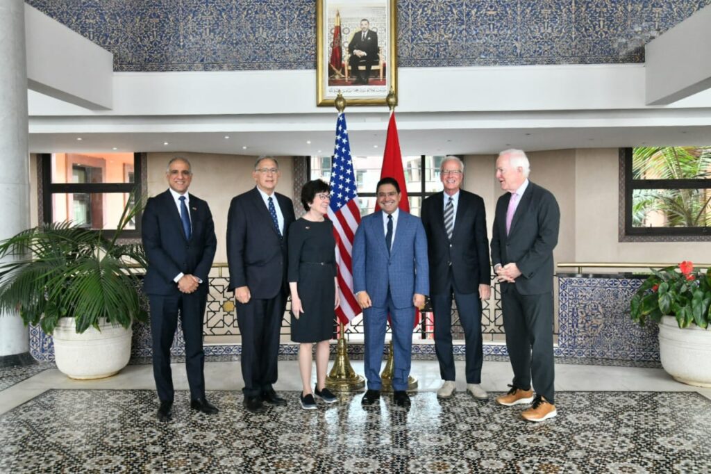 استقبل ناصر بوريطة، اليوم بالرباط، وفداً من مجلس الشيوخ الأمريكي، برئاسة جيري موران