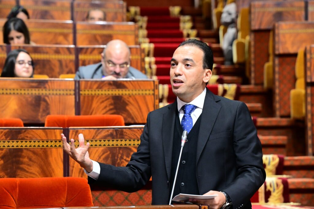 لحسن السعدي، كاتب الدولة المكلف بالصناعة التقليدية والاقتصاد الاجتماعي والتضامني في جلسة برلمانية
