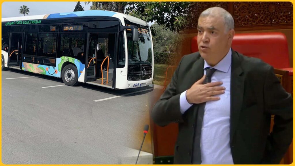 صورة مركبة لوزير الداخلية وحافلة للنقل الحضري
