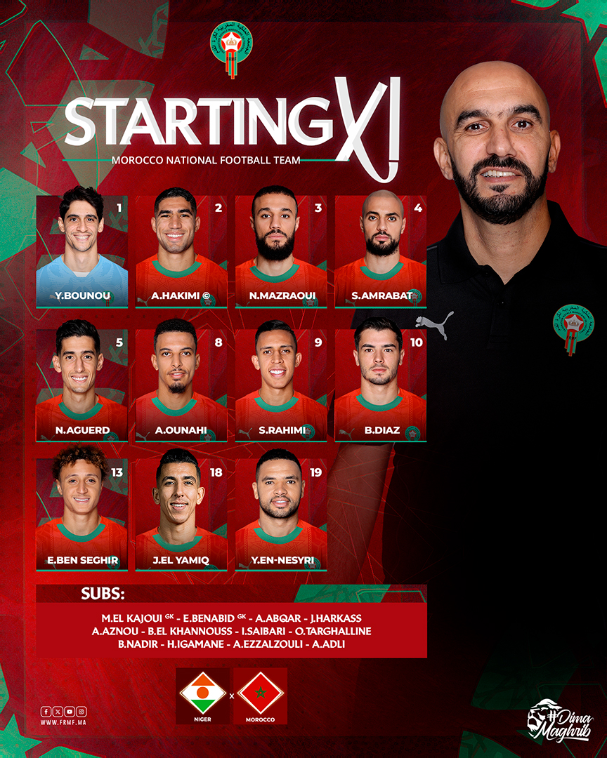 تشكيلة المنتخب الوطني المغربي
