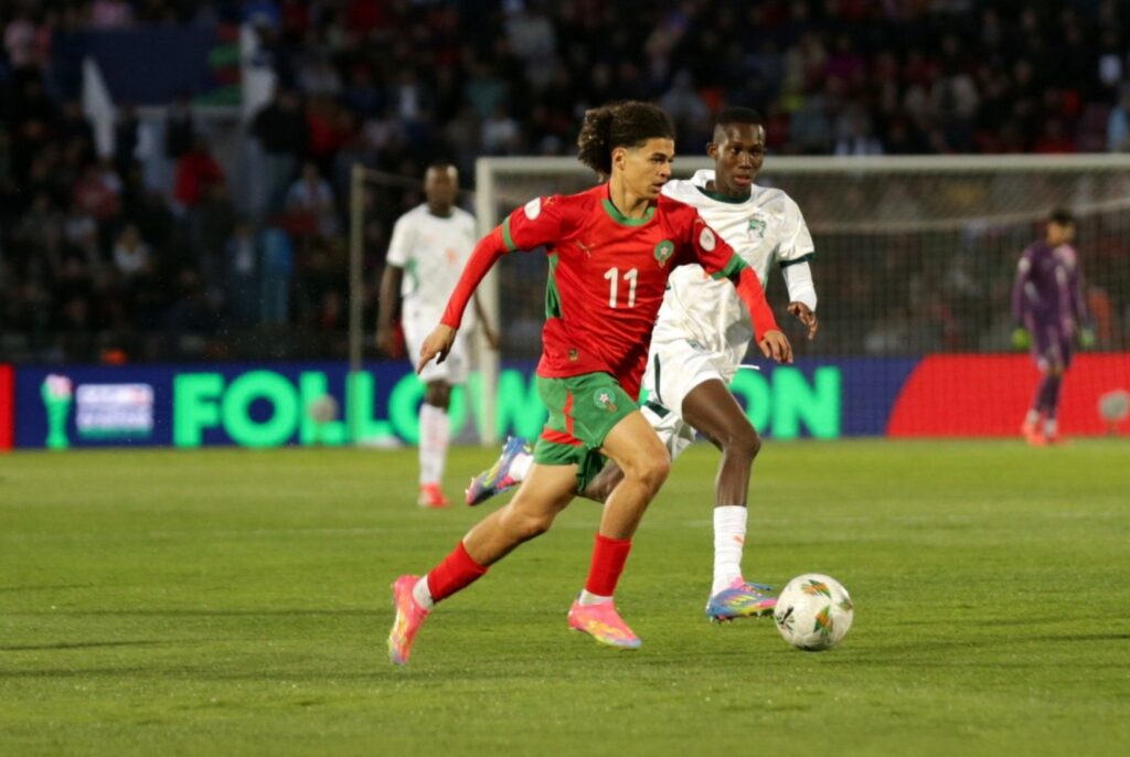 مباراة نصف النهائي التي جمعت المنتخب الوطني المغربي بنظيره الإيفواري. (المحمدية ـ 15 أبريل 2025)