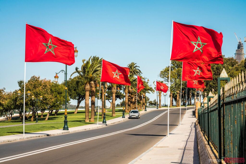 الأعلام المغربية في العاصمة الرباط