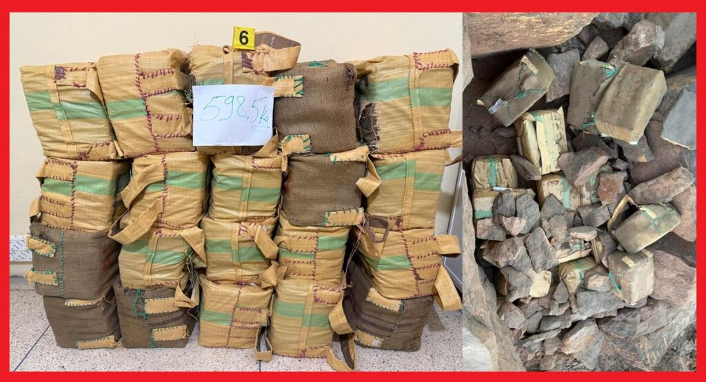 السلطات الأمنية بطاطا تُفشل محاولة لتهريب المخدرات وتحجز ما يقارب 600 كيلوغرام من الشيرا