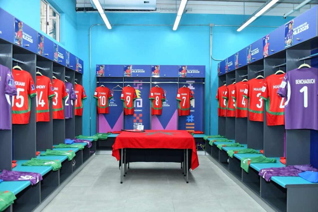 مستودع ملابس المنتخب المغربي في مونديال الشيلي للشباب